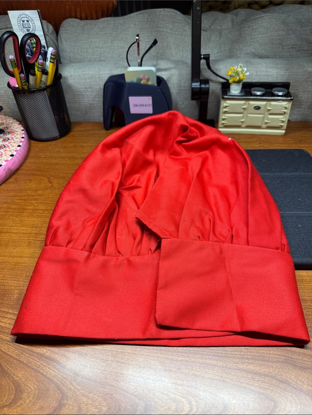 Red Cotton Chef Hat